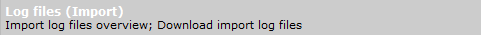 2. Log-Dateien des Imports ansehen