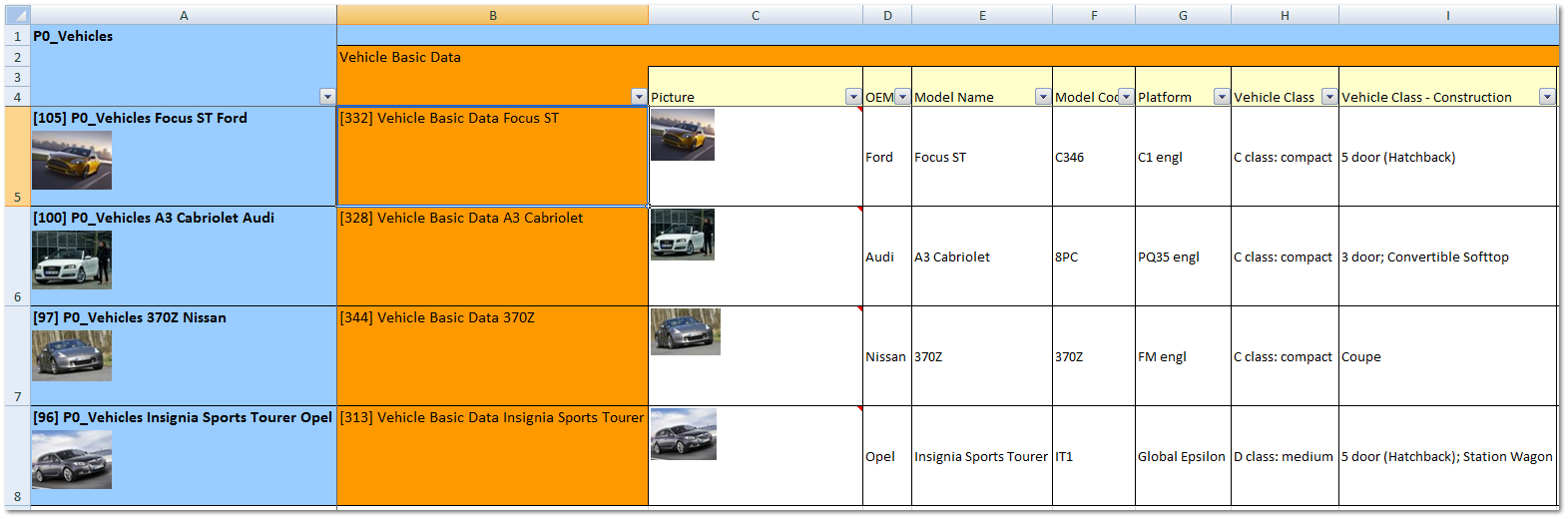 Beispiel Excel transponiert