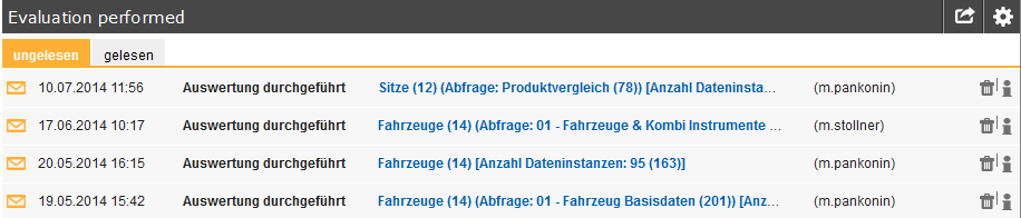 2. Nachrichten zur ausgewählten Benachrichtigung