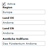 3. Datenfelder Einträge
