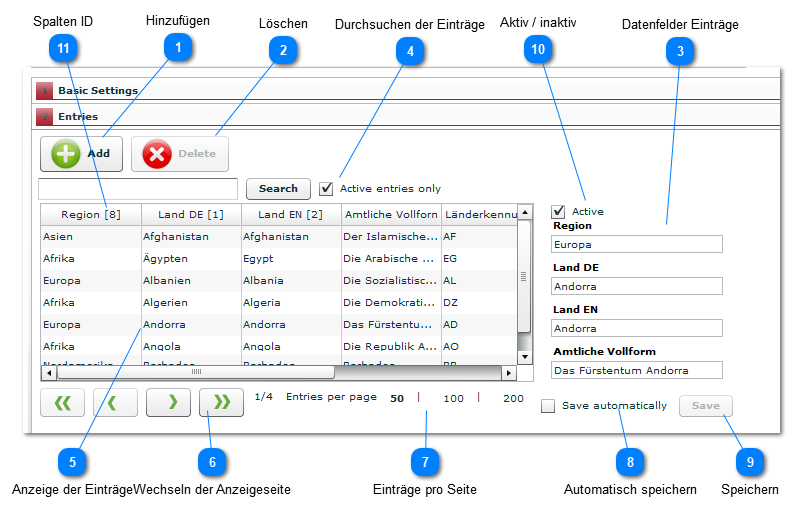 Referenz-Tabelle(n)